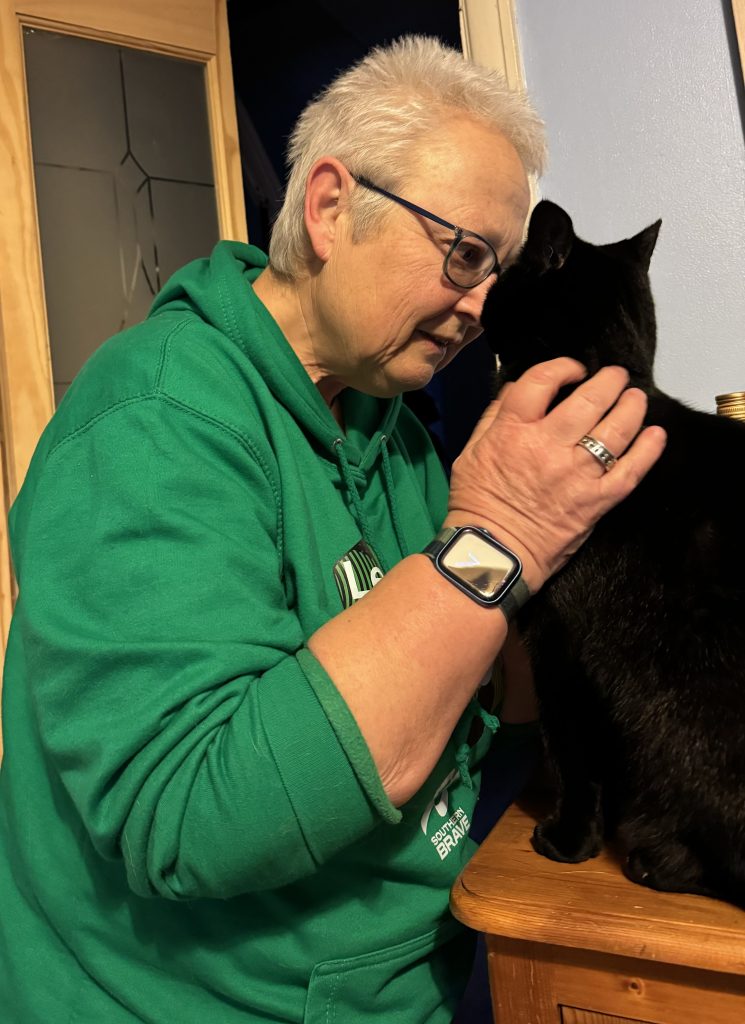 Carol and her cat Samson